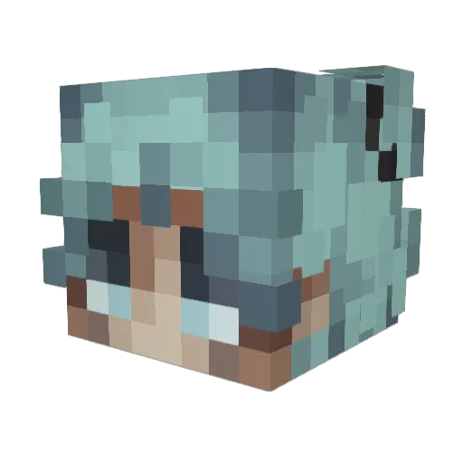 UncappedLevo Minecraft avatar head, 3D render