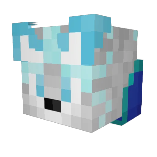 UncertifiedFox Minecraft avatar head, 3D render