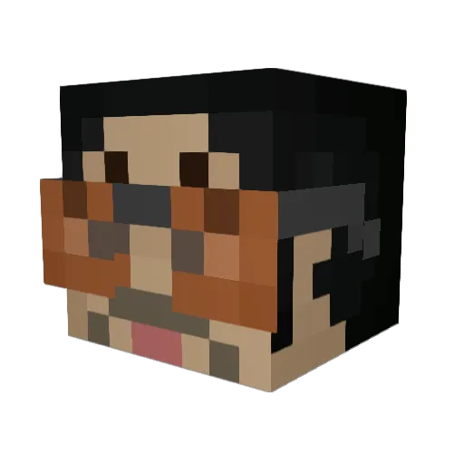 UncleBertram Minecraft avatar head, 3D render