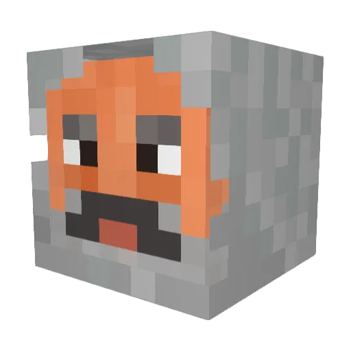 UncleChickenHam Minecraft avatar head, 3D render