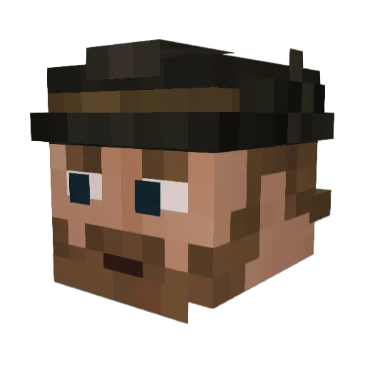 UncleChungus Minecraft avatar head, 3D render