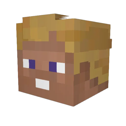 UncleEdd Minecraft avatar head, 3D render