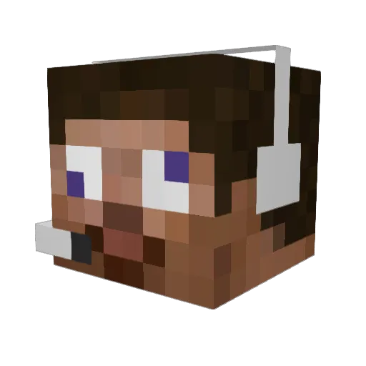 UncleFlerpDerp Minecraft avatar head, 3D render