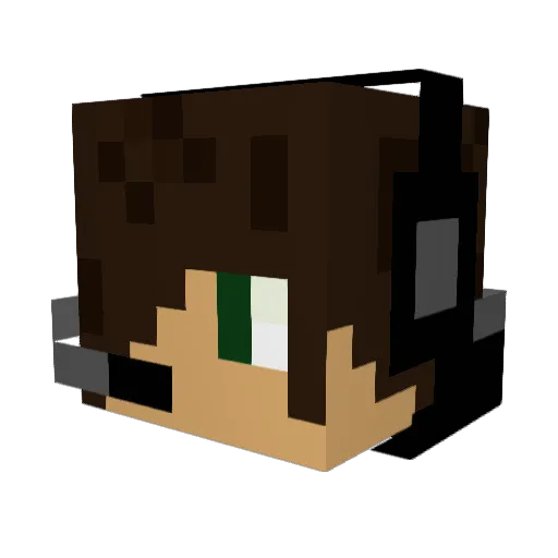 UncleFloppy Minecraft avatar head, 3D render
