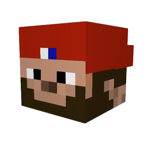 UncleGeeb Minecraft avatar head, 3D render