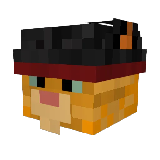 UncleLady Minecraft avatar head, 3D render