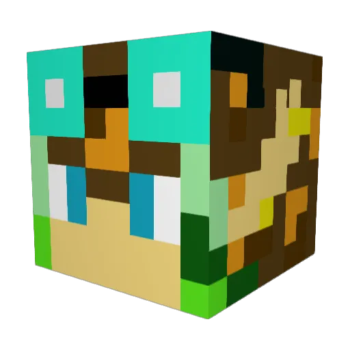 UncleMiloo Minecraft avatar head, 3D render