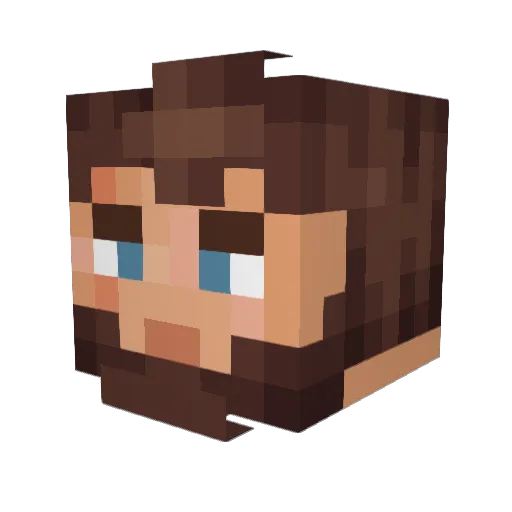 UnclePbags Minecraft avatar head, 3D render
