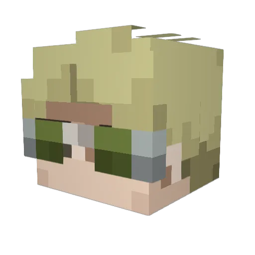 UncleTheo Minecraft avatar head, 3D render