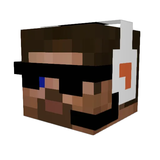 UncleTurner Minecraft avatar head, 3D render