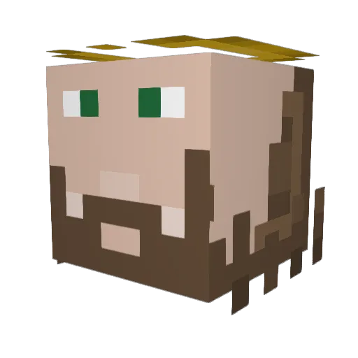Unclebacon2 Minecraft avatar head, 3D render