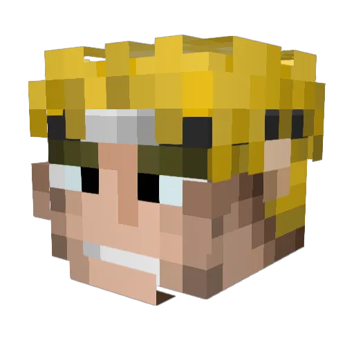 Uncleskeletor Minecraft avatar head, 3D render