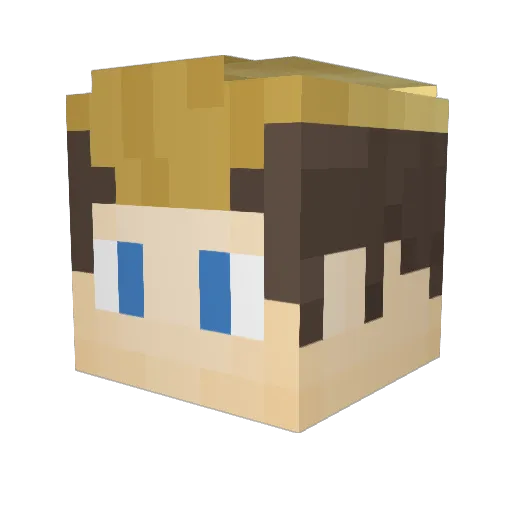 UncoolKidz Minecraft avatar head, 3D render