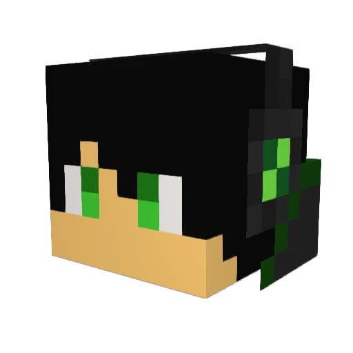 UncraftedEmerald Minecraft avatar head, 3D render
