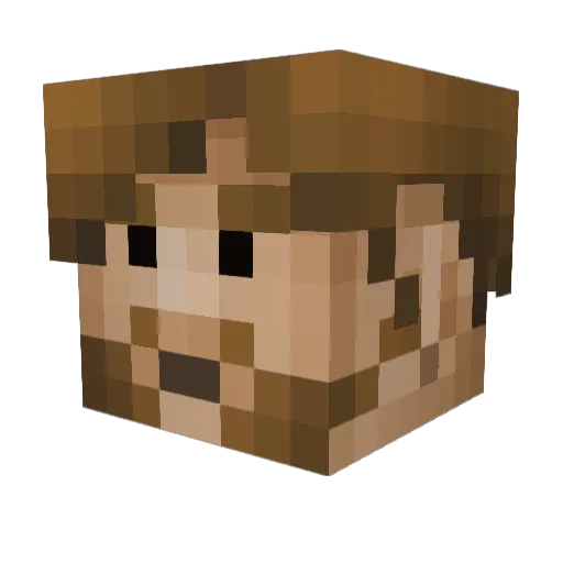 UncreativeDays Minecraft avatar head, 3D render