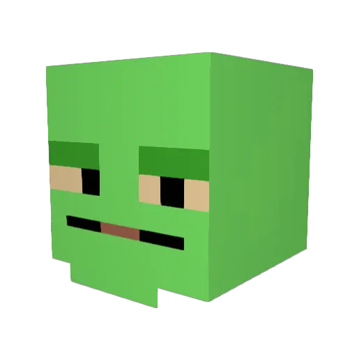 UndampedCloud12 Minecraft avatar head, 3D render
