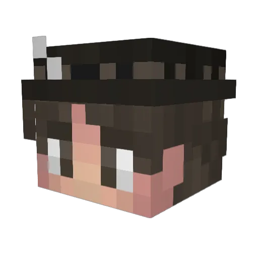Undead Minecraft avatar head, 3D render