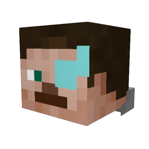 UndeadDead Minecraft avatar head, 3D render