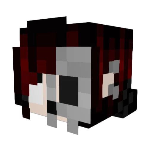 UndeadRoseRed Minecraft avatar head, 3D render