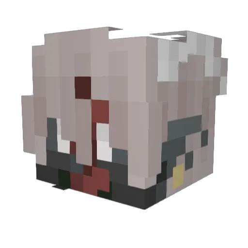 UndeadWood Minecraft avatar head, 3D render