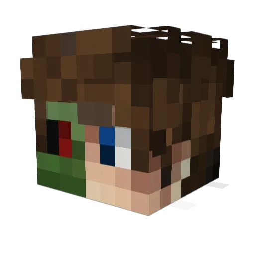 Undead_bob Minecraft avatar head, 3D render