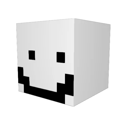 Undebinkt Minecraft avatar head, 3D render