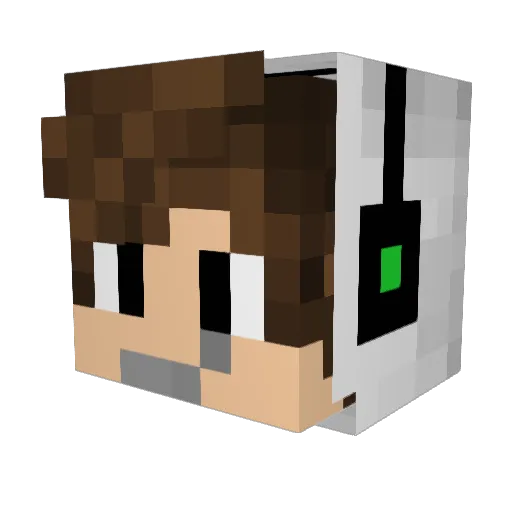 UnderJo Minecraft avatar head, 3D render