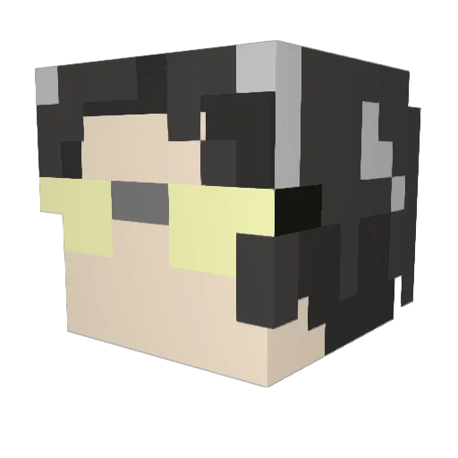 UnderLaax Minecraft avatar head, 3D render