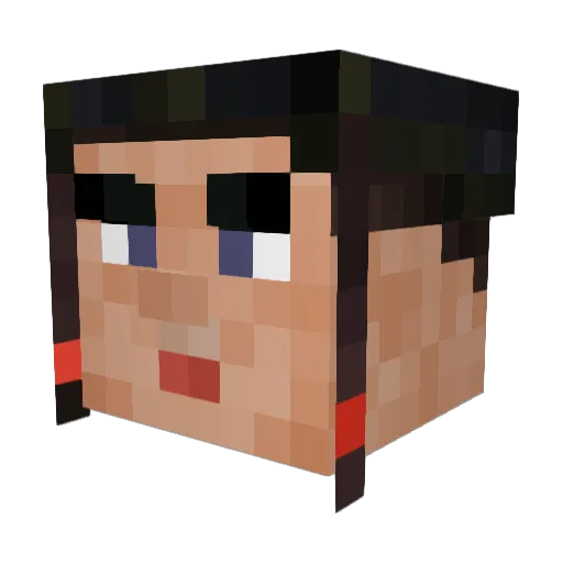 UnderMaus Minecraft avatar head, 3D render