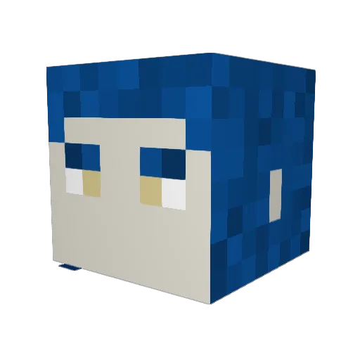 UnderPL Minecraft avatar head, 3D render