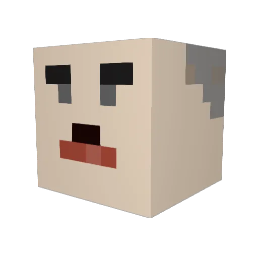 Under_Pants Minecraft avatar head, 3D render