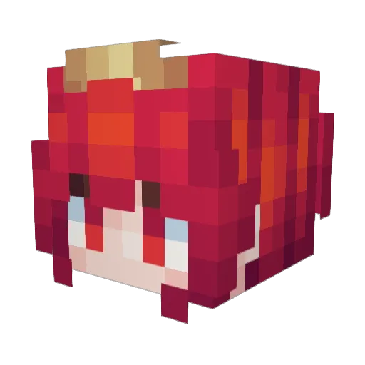 Under_Redhood Minecraft avatar head, 3D render