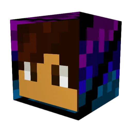 UndersQanding Minecraft avatar head, 3D render