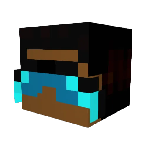 UnderscoreA Minecraft avatar head, 3D render
