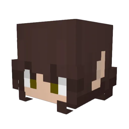 Underscoring Minecraft avatar head, 3D render