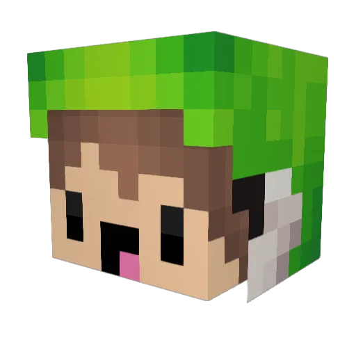 UnderwaterGamer4 Minecraft avatar head, 3D render