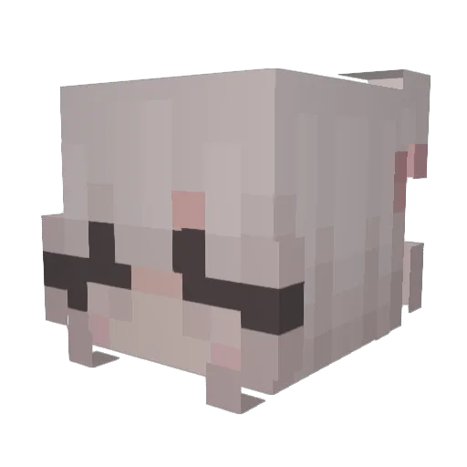 Underwire Minecraft avatar head, 3D render