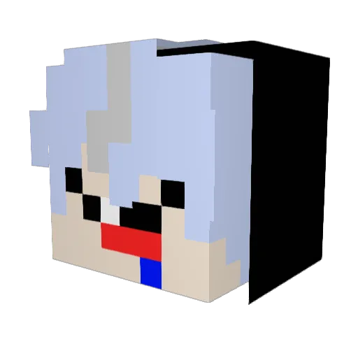 UnderxD Minecraft avatar head, 3D render