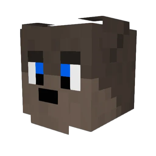 Undiegold Minecraft avatar head, 3D render