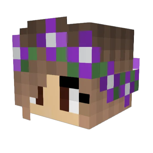Undiluted Minecraft avatar head, 3D render