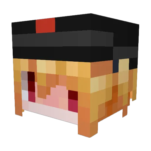 Undointerest Minecraft avatar head, 3D render