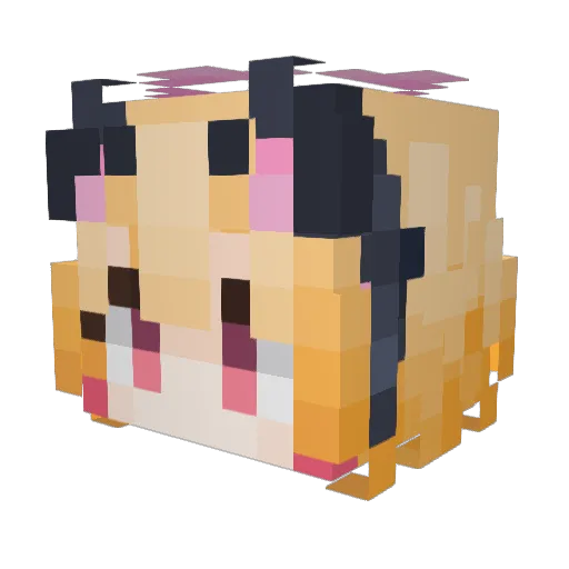 Undorria Minecraft avatar head, 3D render
