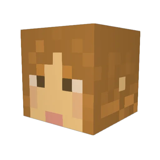 Undrea Minecraft avatar head, 3D render