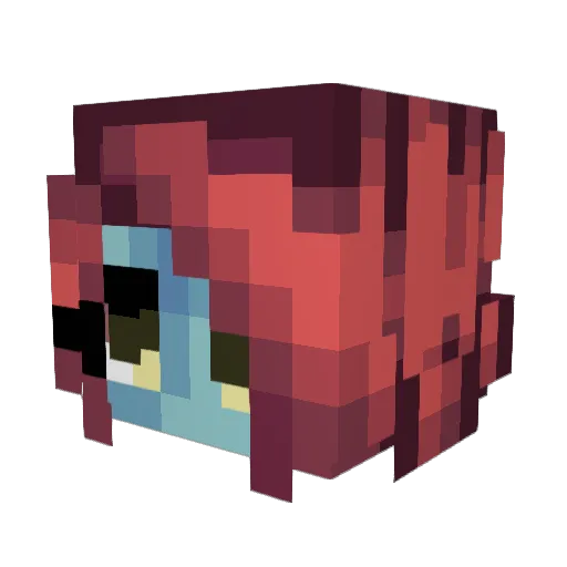 Undyne__ Minecraft avatar head, 3D render