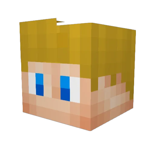 UneChuteFatale Minecraft avatar head, 3D render