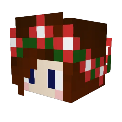 UneFilleHeureuse Minecraft avatar head, 3D render