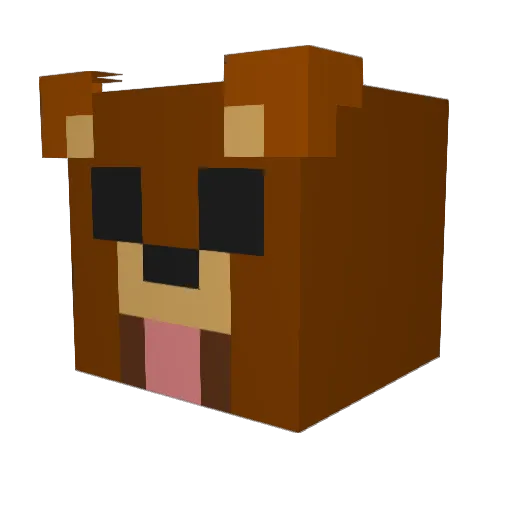 UnemployedBear Minecraft avatar head, 3D render