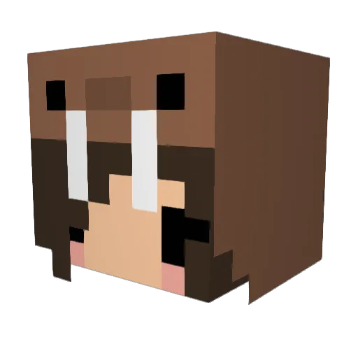 Unfashionable Minecraft avatar head, 3D render