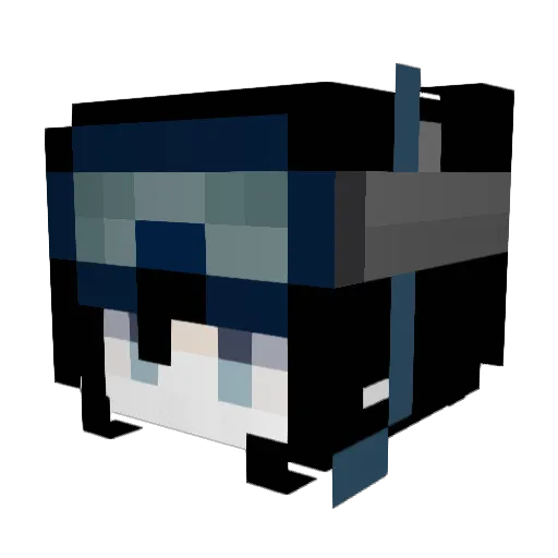 Unfindable Minecraft avatar head, 3D render