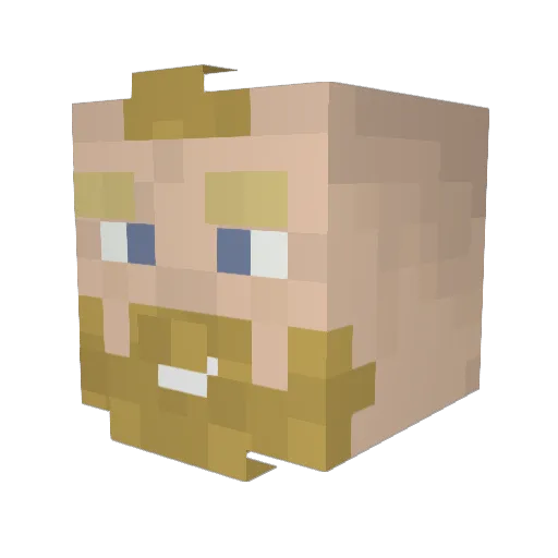 Unfixed9 Minecraft avatar head, 3D render